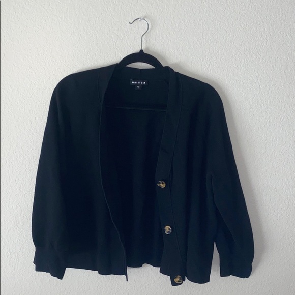 🪿Whistles Black Button Through Cardigan with Tort Buttons! - Picture 4 of 12